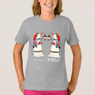 T-shirts Tudo o que eu quero para o Natal é você. Casal Sno