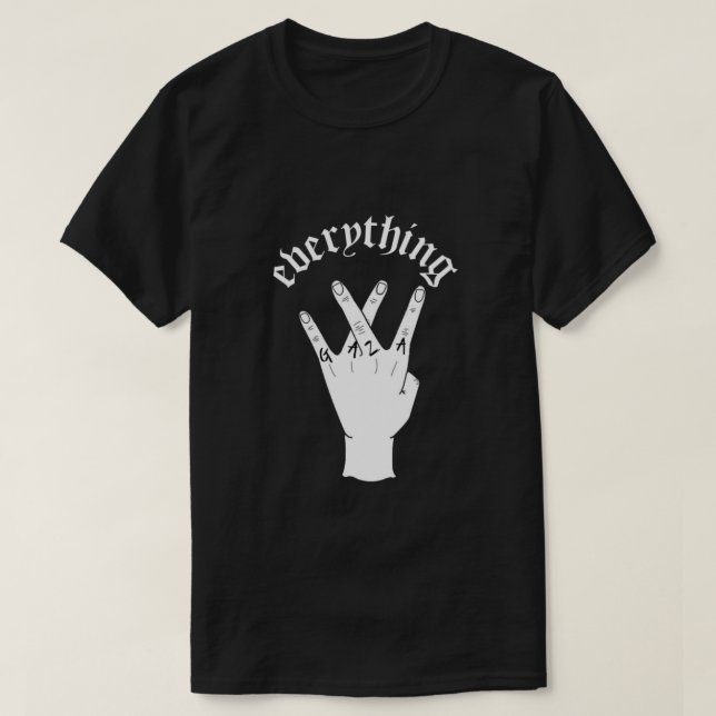 T-shirts Tudo preto de Gaza (Frente do Design)