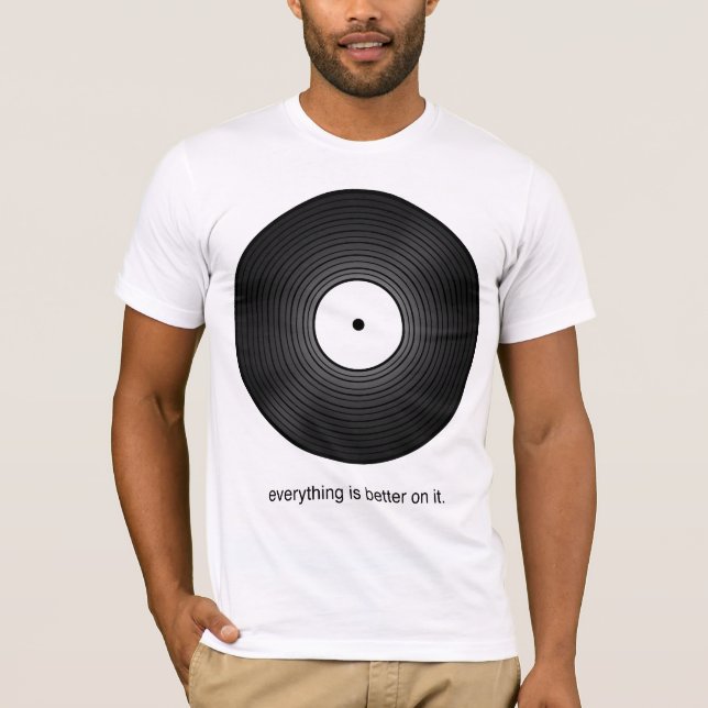 T-shirts Tudo soa melhor no vinil (Frente)