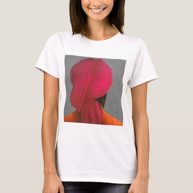 T-shirts Turbante cor-de-rosa (Frente)