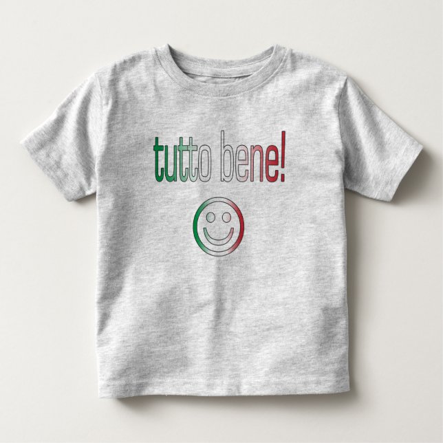 T-shirts Tutto Bene! Cores da bandeira de Italia (Frente)