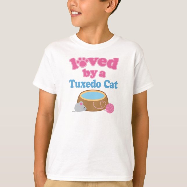 T-shirts Tuxedo Cat Breed Amado Por Um Presente (Frente)