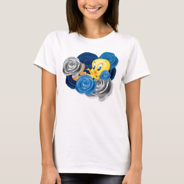 T-shirts TWEETY™ com Rosas (Frente)