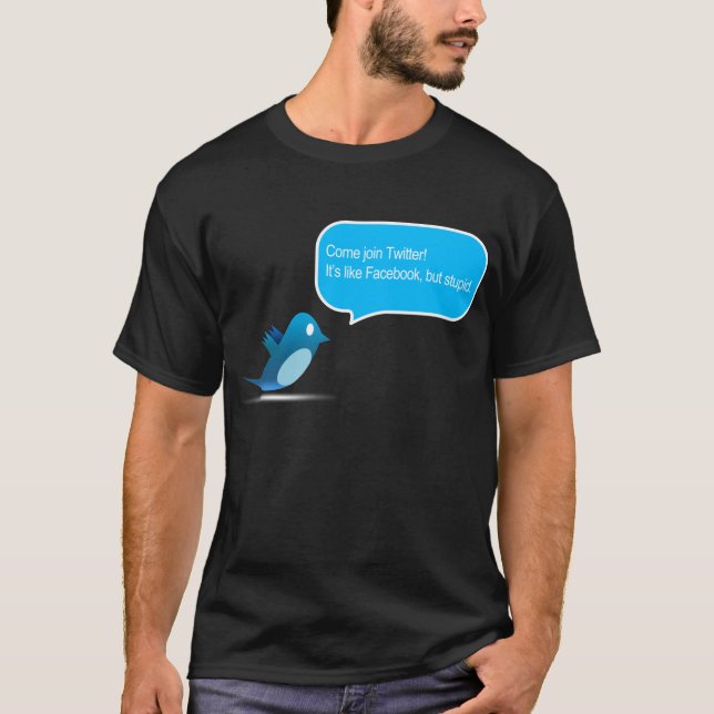 T-shirts Twitter estúpido (Frente)
