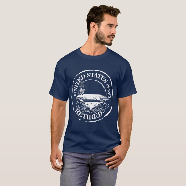 T-shirts U.S. Marinho aposentado (portador) (Frente Completa)
