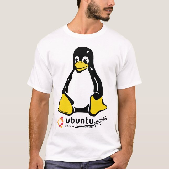 T-shirts Ubuntu-Linux para pinguins (Frente)