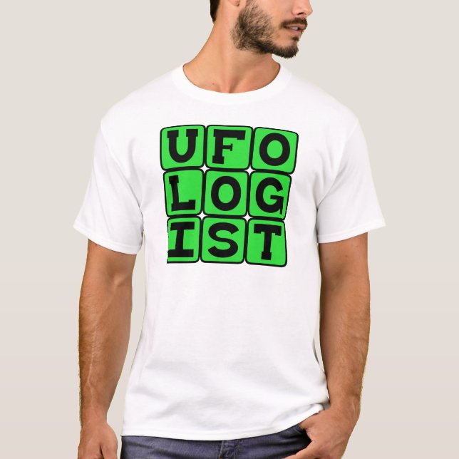 T-shirts Ufólogo, Estudo de Discos Voadores (Frente)