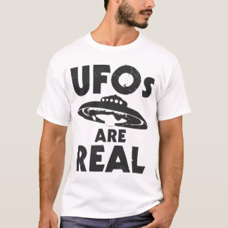 T-shirts UFOs É texto preto REAL