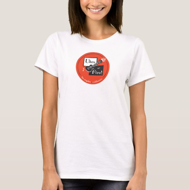 T-shirts Uke da boneca T das mulheres do fogo (Frente)