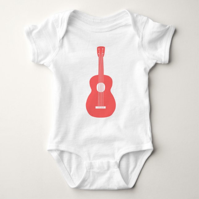 T-shirts Ukulele - Rosa Tropical (Frente)