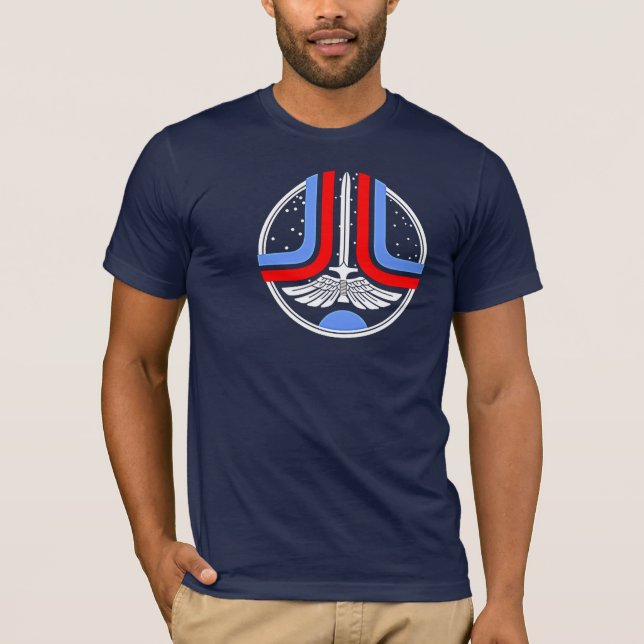 T-shirts Último TShirt do emblema de Starfighter (Frente)