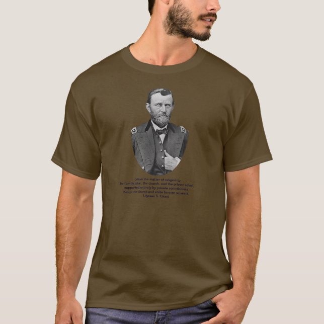 T-shirts Ulysses S. Grant cita na igreja e no estado (Frente)