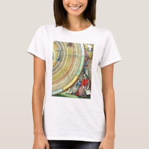 T-shirts Um astrónomo, detalhe de um mapa dos planetas, f