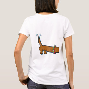 T-shirts Um belo Dachshund vestindo renas Antlers