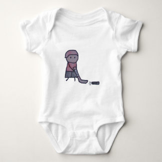 T-shirts Um bodysuit pequeno do bebê do hóquei