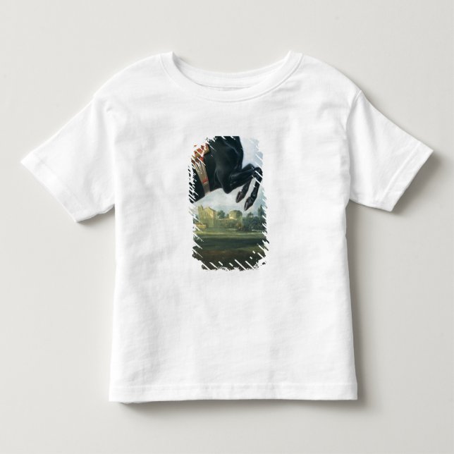 T-shirts Um cavalo preto que executa o Courbette (Frente)