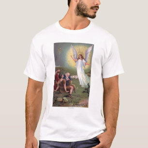 T-shirts Um ChristmasAngel alegre antes dos pastores