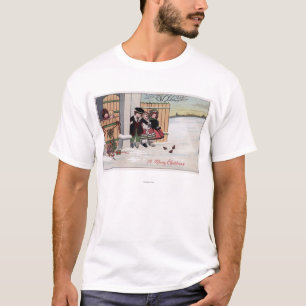 T-shirts Um ChristmasKids alegre pela cerca