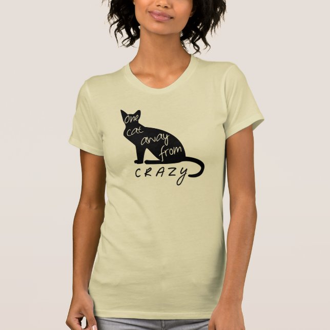 T-shirts Um gato longe de LOUCO (Frente)