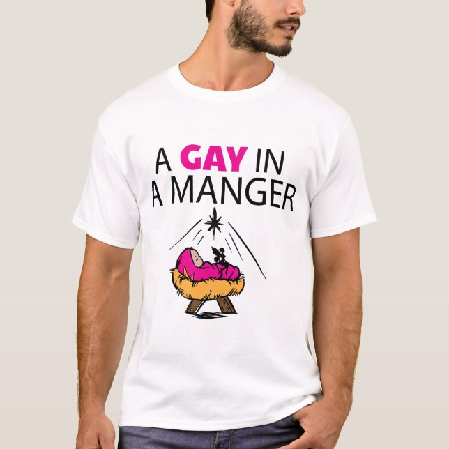 T-shirts Um gay em um comedoiro (Frente)