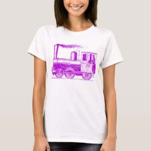T-shirts Um homem e seu trem - roxo