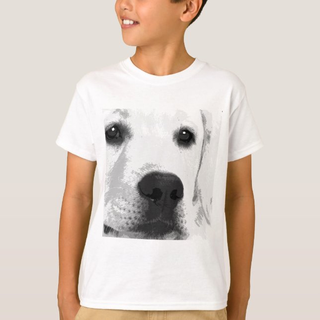 T-shirts Um labrador preto e branco (Frente)