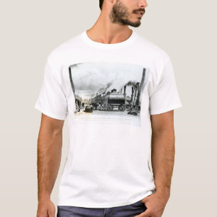 T-shirts Um Manufactory do Vapor-Motor e trabalhos do ferro
