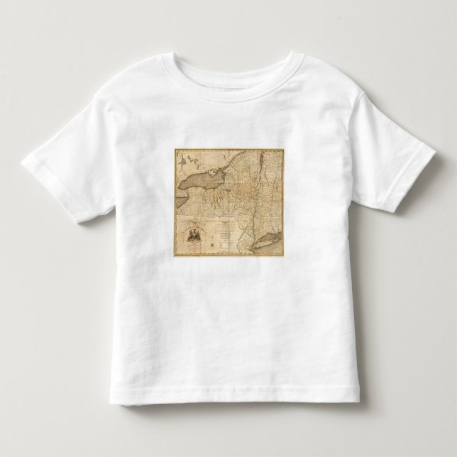 T-shirts Um mapa do estado de New York (Frente)