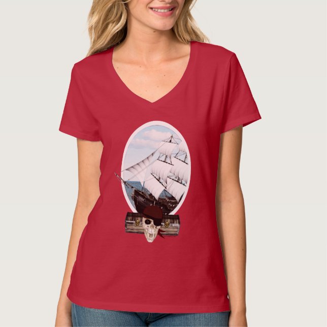 T-shirts Um navio pirata (Frente)
