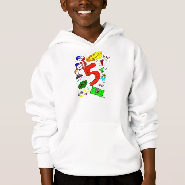 T-shirts Um para cinco crianças, camiseta-casaco (Frente)