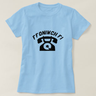 T-shirts Um telefone antigo com texto Ffoniwfi