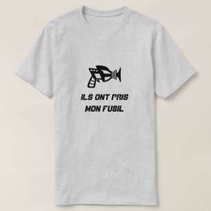 T-shirts Uma arma com texto não prepara o fusil mon