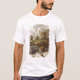 T-shirts Uma cachoeira em uma paisagem rochosa, c.1660-70