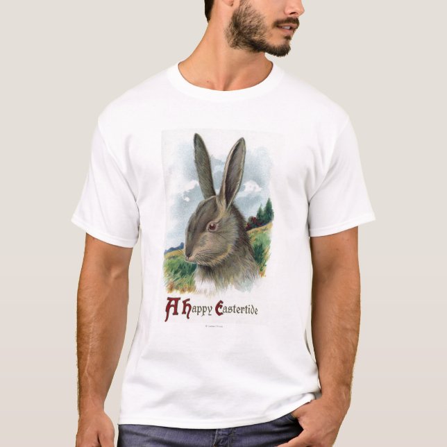 T-shirts Uma cena feliz do coelho de EastertideGray (Frente)