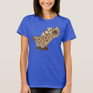 T-shirts Uma curiosa e curiosa caricatura Hyena Women T-Shi