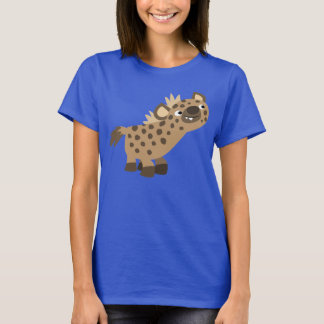 T-shirts Uma curiosa e curiosa caricatura Hyena Women T-Shi