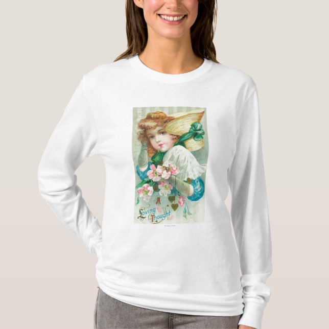 T-shirts Uma donzela Loving do pensamento com capota (Frente)