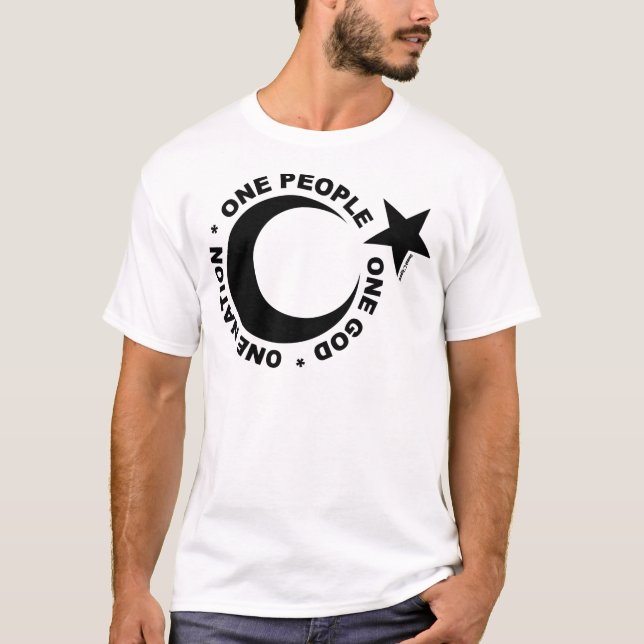 T-shirts Uma Estrela Ummah e Crescente (Frente)