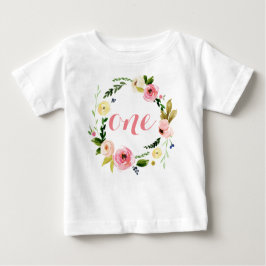 T-shirts Uma Menina Personalizada Wreath Floral