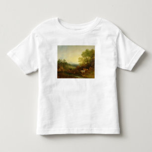 T-shirts Uma paisagem com gado e figuras por um córrego