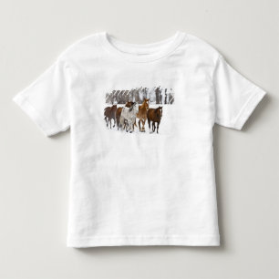 T-shirts Uma paisagem de inverno de corrida
