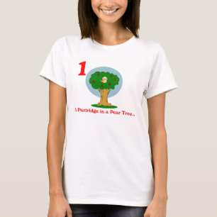 T-shirts Uma perdiz em uma árvore de pera