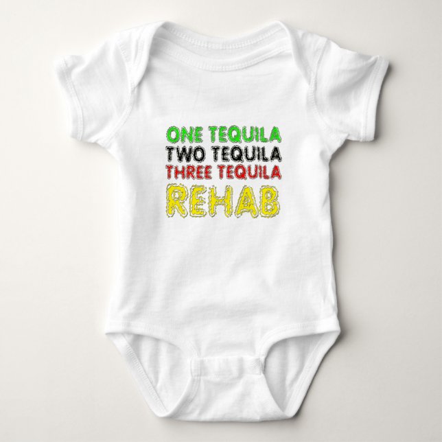 T-shirts Uma Tequila, Duas Tequila, Três Tequila, Rehab (Frente)