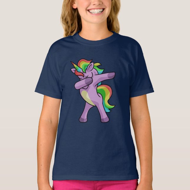 T-shirts Unicórnio bonito Dabbers (Frente)