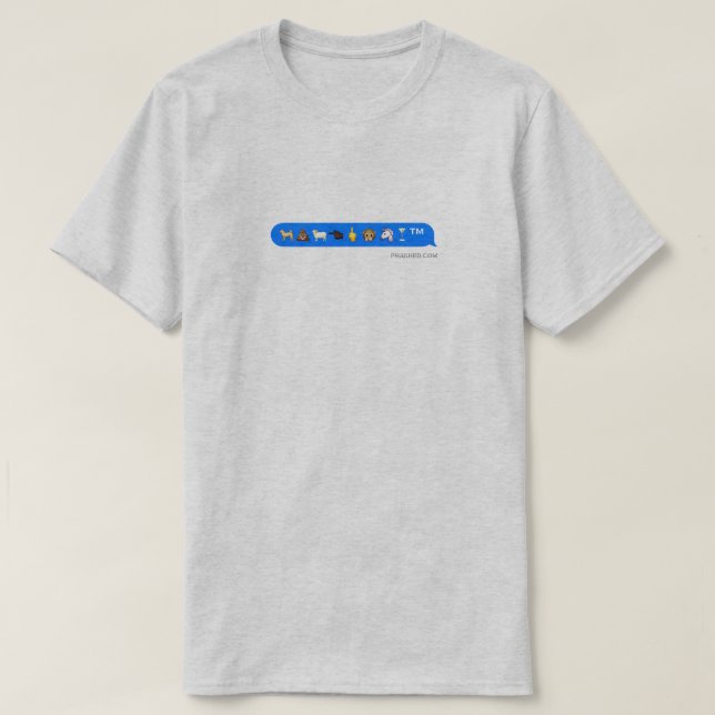 T-shirts unicórnio do macaco do cão dos emojis (Frente do Design)