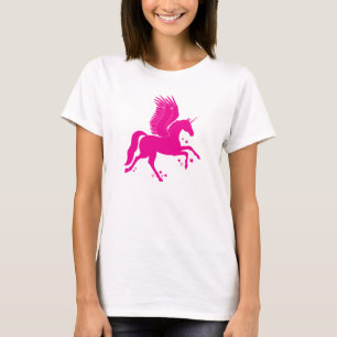T-shirts Unicórnio do vôo, Pegacorn, na silhueta