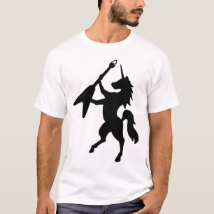 T-shirts Unicórnio que joga a guitarra