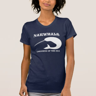 T-shirts Unicórnios de Narwhals do mar