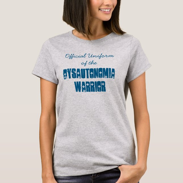 T-shirts Uniforme oficial do guerreiro de Dysautonomia (Frente)