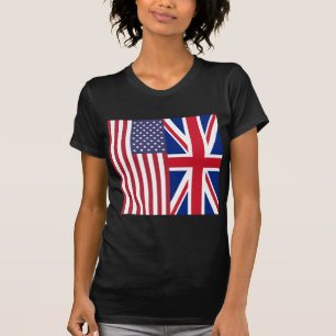 T-shirts Union Jack e bandeiras dos Estados Unidos da